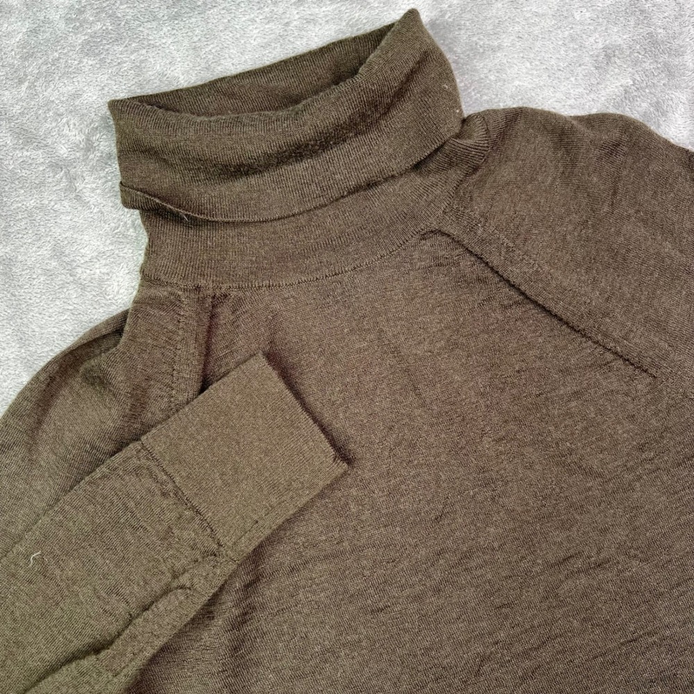 Alex Marie Turtleneck Sweater Womens Small Brown Solid‎ 100% Merino Wool Raglan